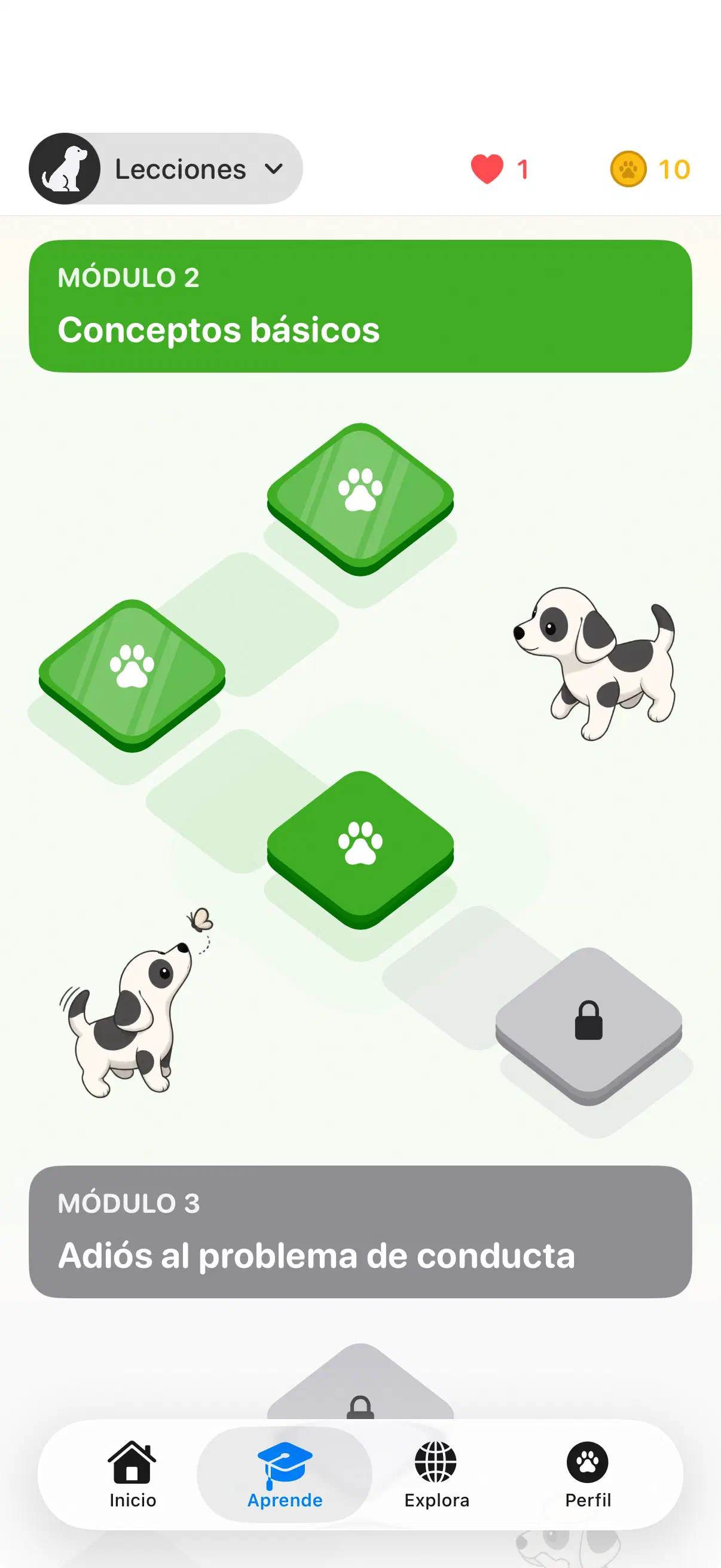 Lección diaria en la app de Yoiko