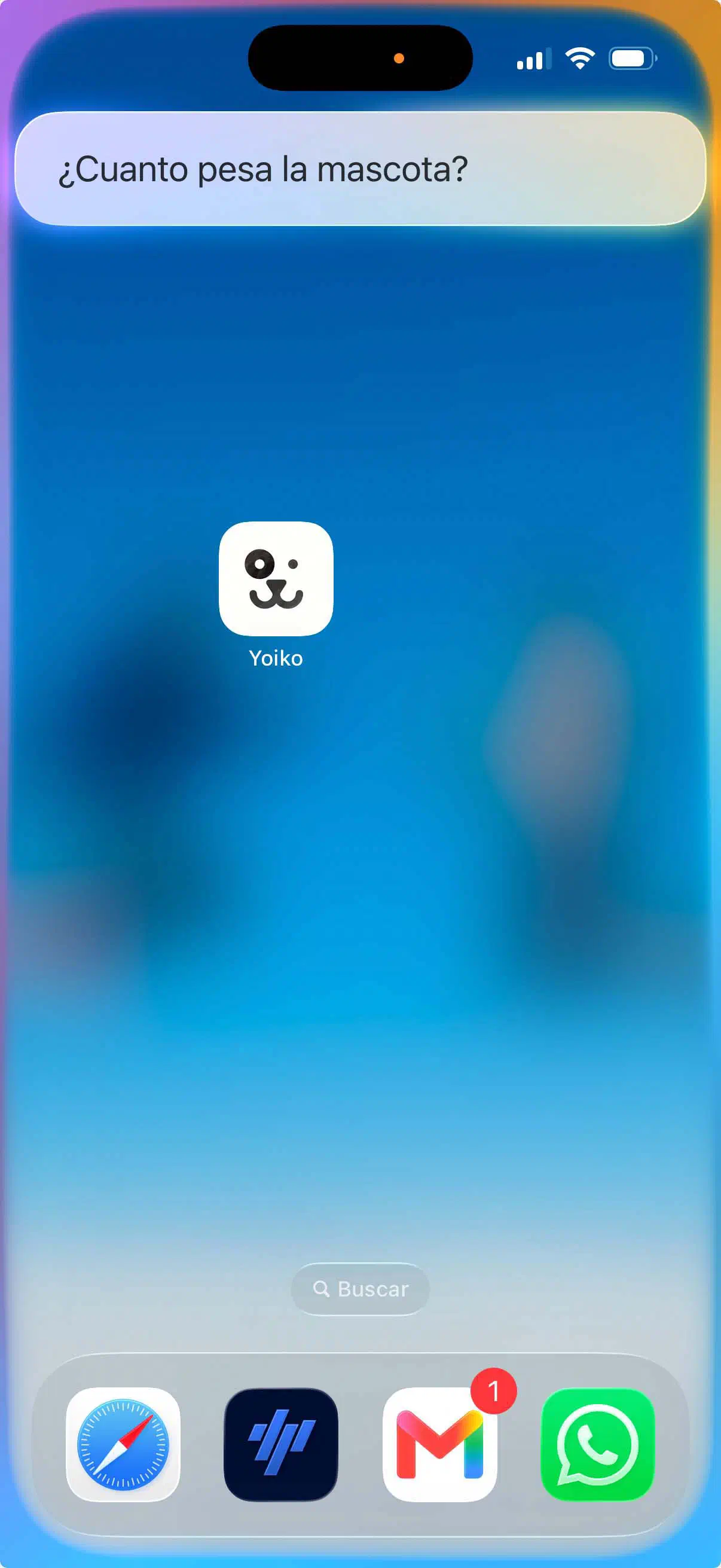 Registro con Siri en app de Yoiko